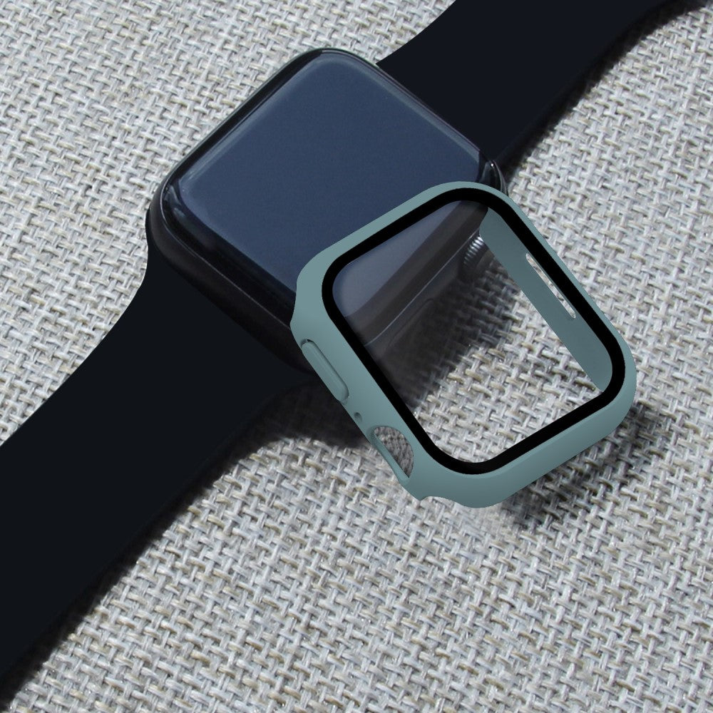 Mega Fint Apple Watch Series 7 41mm Cover med Skærmbeskytter i Plastik og Hærdet Glas - Grøn#serie_7