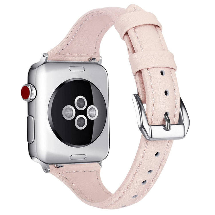 Meget fantastisk Apple Watch Series 7 41mm Ægte læder Rem - Størrelse: L - Pink#serie_4