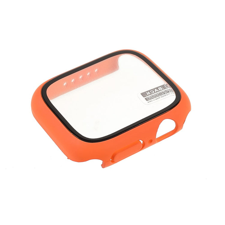 Rigtigt Fint Apple Watch Series 7 41mm Cover med Skærmbeskytter i Hærdet Glas - Orange#serie_9