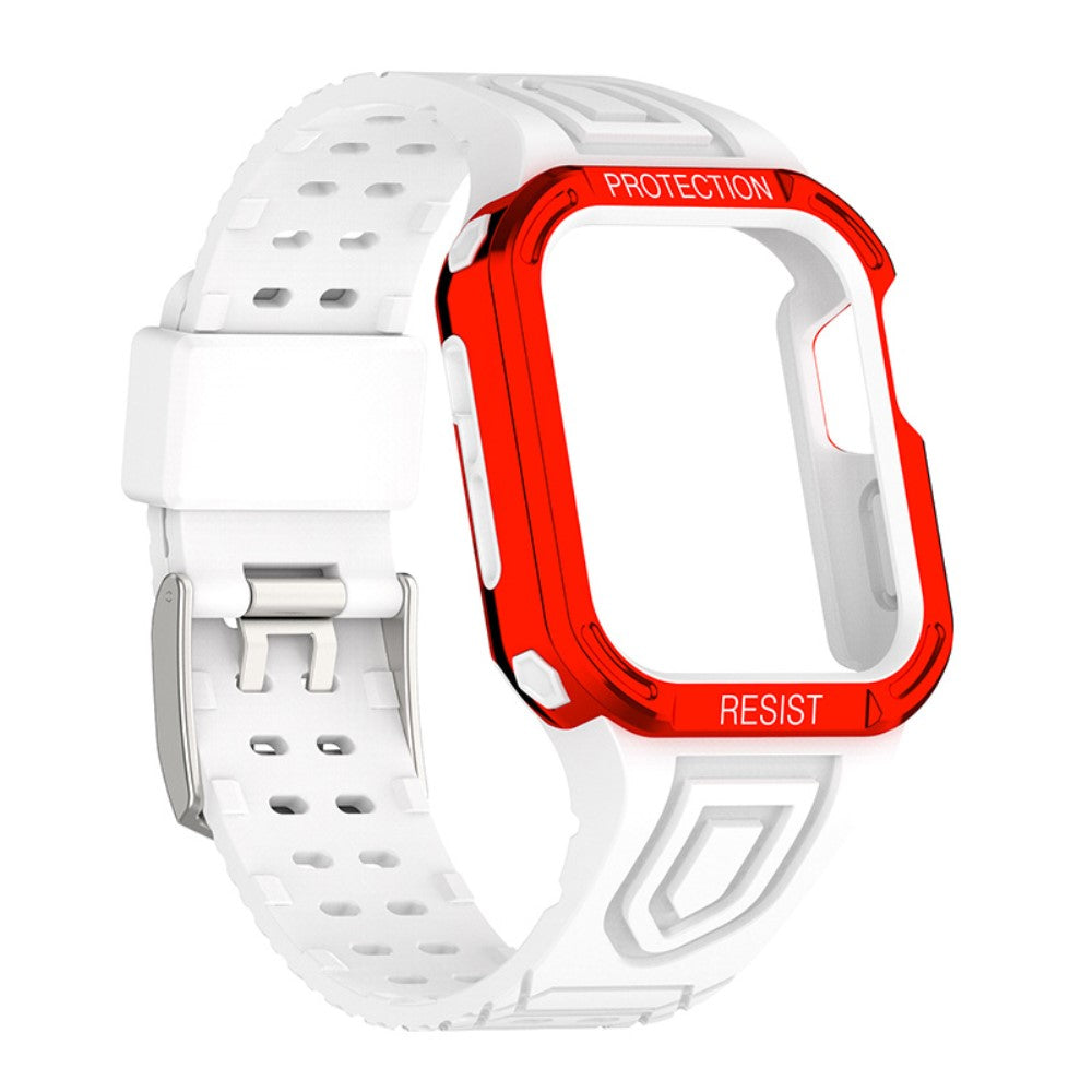 Apple Watch Series 7 41mm Silikone Rem med Cover - Rød#serie_2