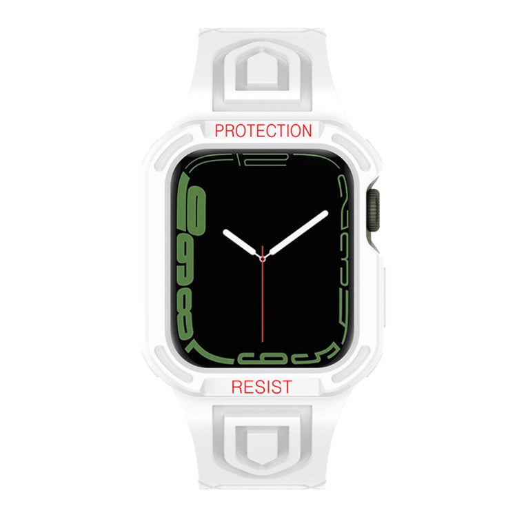 Apple Watch Series 7 41mm Silikone Rem med Cover - Hvid#serie_3