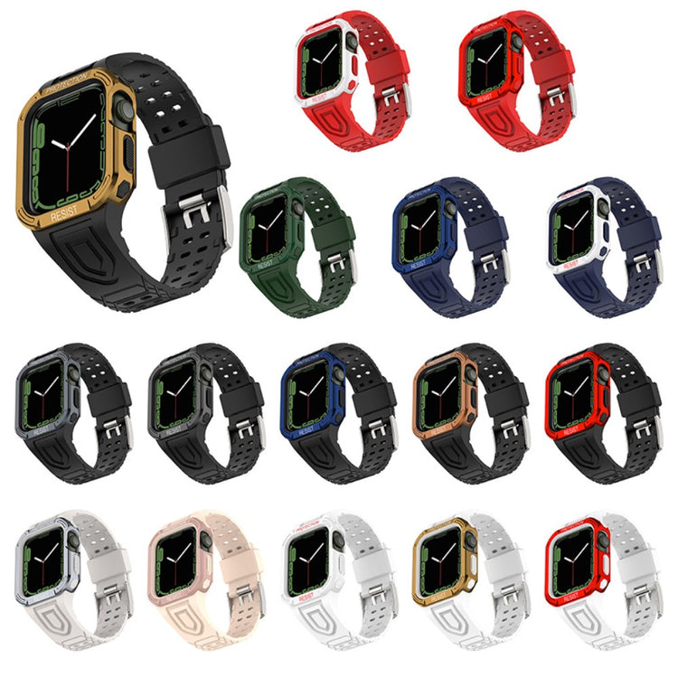 Apple Watch Series 7 41mm Silikone Rem med Cover - Sort#serie_9