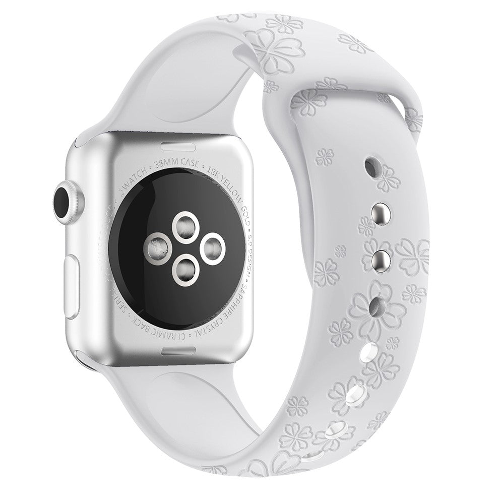 Skøn Apple Watch Series 7 41mm Silikone Rem - Hvid#serie_10