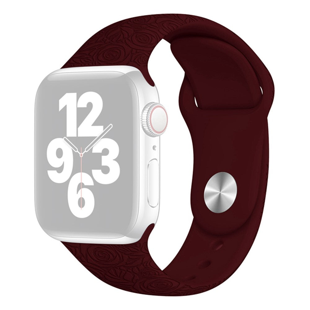 Rigtigt fint Apple Watch Series 7 41mm Silikone Rem - Rød#serie_10