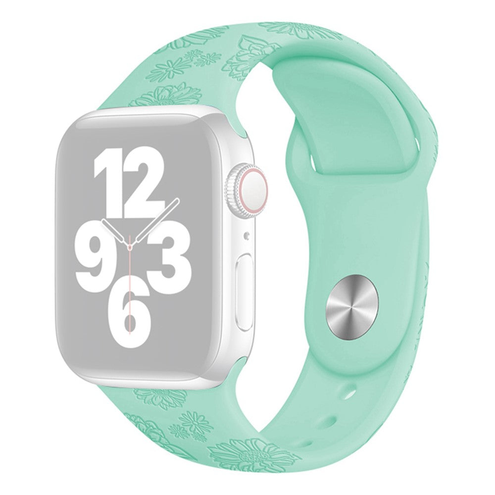 Rigtigt fint Apple Watch Series 7 41mm Silikone Rem - Grøn#serie_12