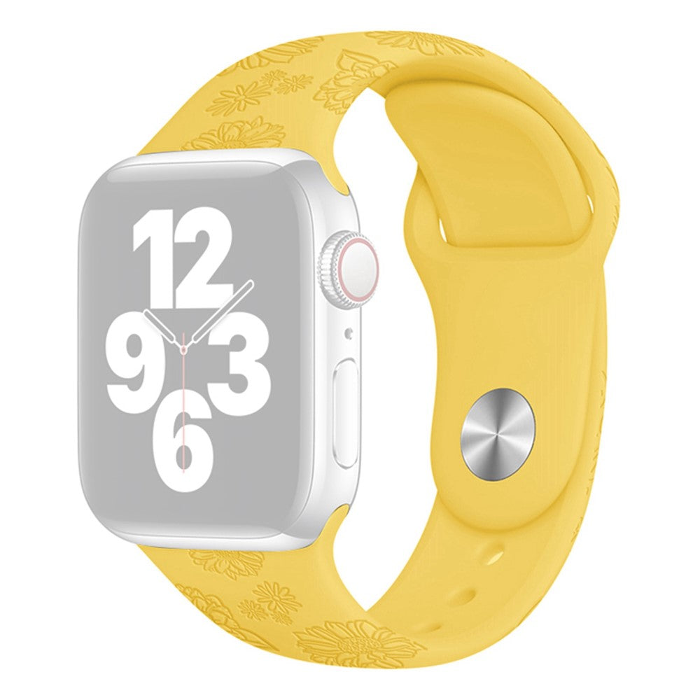 Rigtigt fint Apple Watch Series 7 41mm Silikone Rem - Gul#serie_16