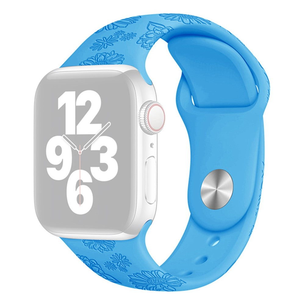 Rigtigt fint Apple Watch Series 7 41mm Silikone Rem - Blå#serie_18