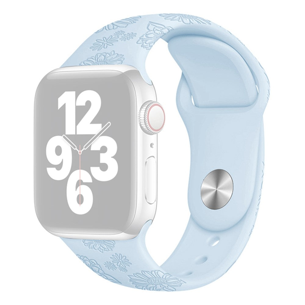 Rigtigt fint Apple Watch Series 7 41mm Silikone Rem - Blå#serie_21