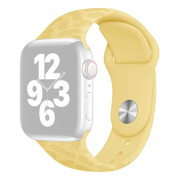 Rigtigt fint Apple Watch Series 7 41mm Silikone Rem - Gul#serie_5