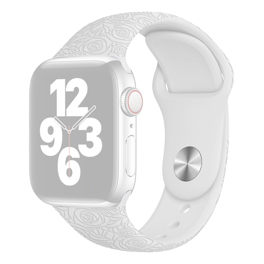 Rigtigt fint Apple Watch Series 7 41mm Silikone Rem - Hvid#serie_9