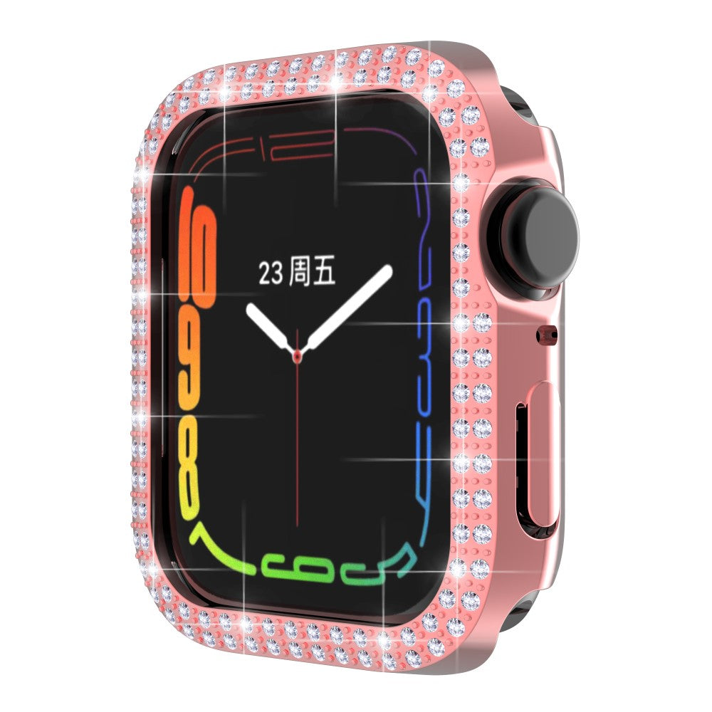 Apple Watch Series 7 41mm  Plastik og Rhinsten Bumper  - Pink#serie_1