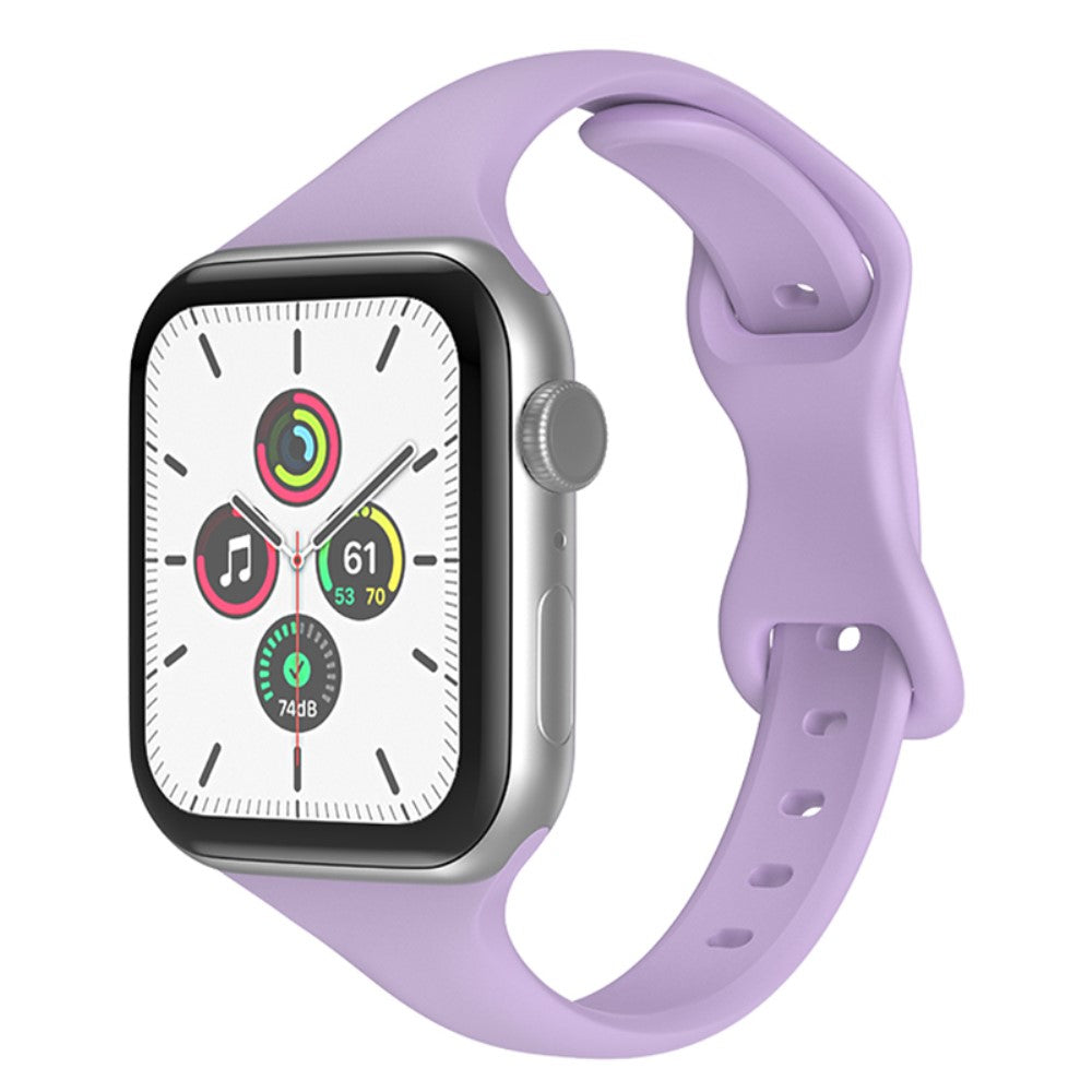 Rigtigt holdbart Apple Watch Series 7 41mm Silikone Rem - Lilla#serie_13