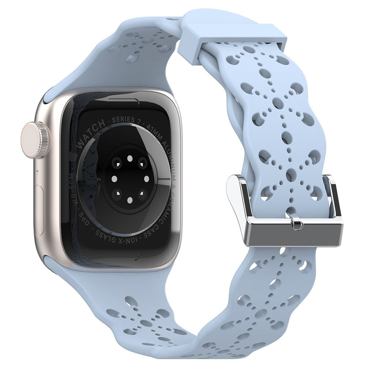 Super slidstærk Apple Watch Series 7 41mm Silikone Rem - Blå#serie_11