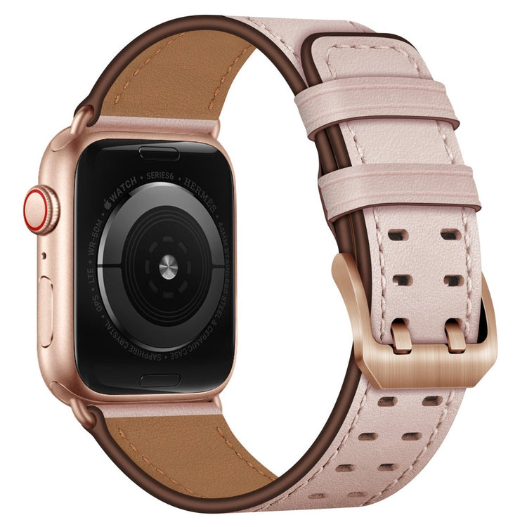 Vildt nydelig Apple Watch Series 7 41mm Ægte læder Rem - Pink#serie_4