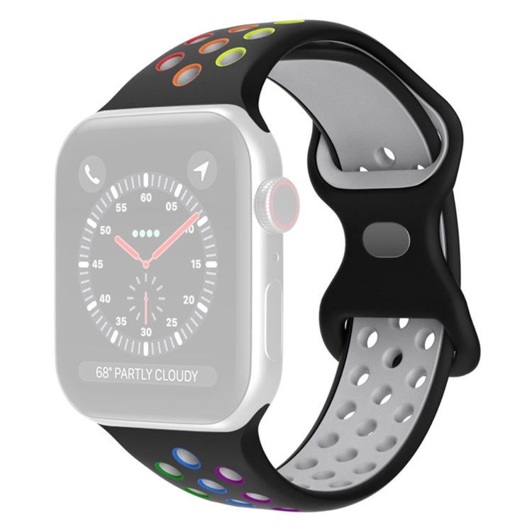 Rigtigt flot Apple Watch Series 7 41mm Silikone Rem - Sort#serie_7