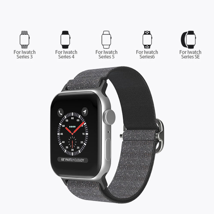 Meget holdbart Apple Watch Series 7 41mm Stof Urrem - Sølv#serie_3