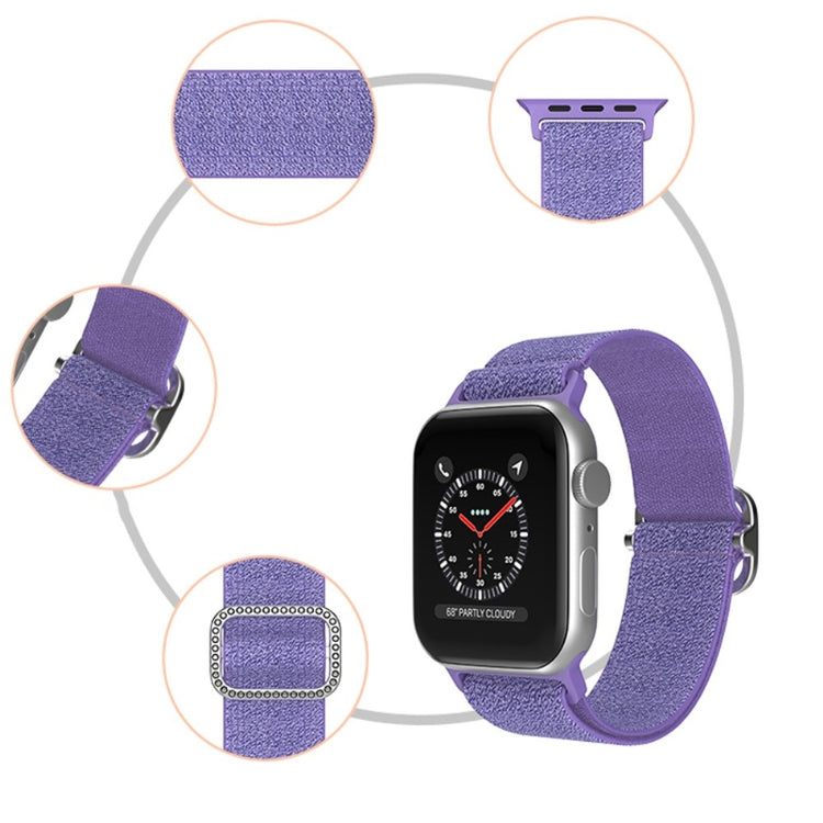 Meget holdbart Apple Watch Series 7 41mm Stof Urrem - Sort#serie_4