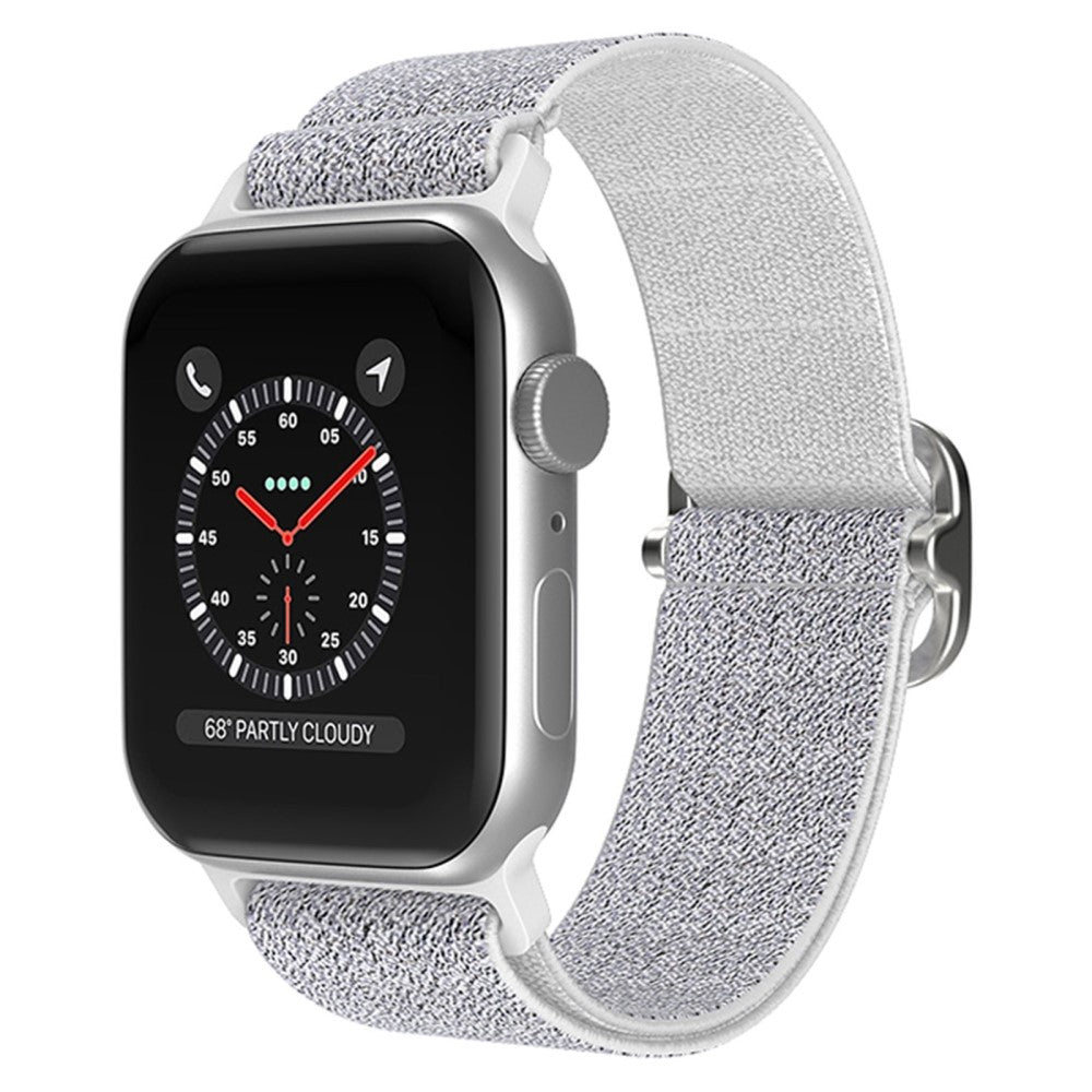 Meget holdbart Apple Watch Series 7 41mm Stof Urrem - Sølv#serie_5