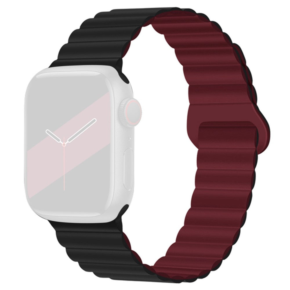 Mega komfortabel Apple Watch Series 7 41mm Silikone Rem - Sort#serie_4