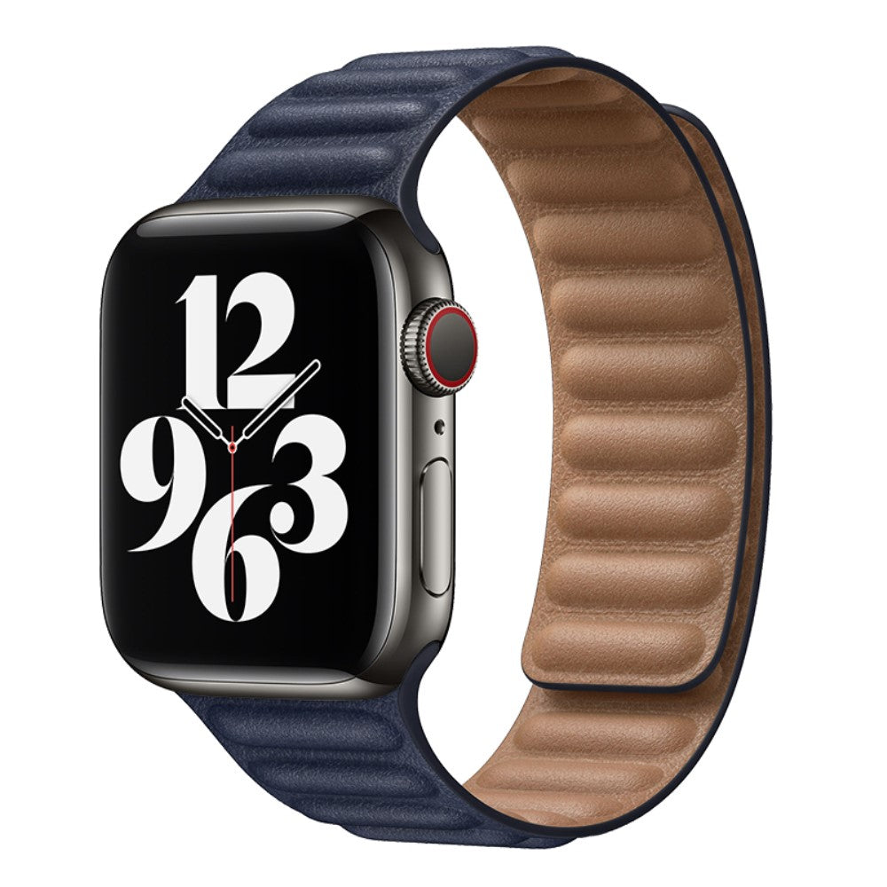 Helt vildt fint Universal Apple Ægte læder Urrem - Blå#serie_12