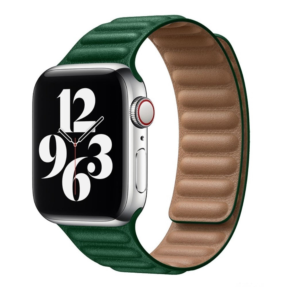Helt vildt fint Universal Apple Ægte læder Urrem - Grøn#serie_23