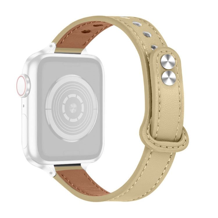 Smuk Universal Apple Ægte læder Urrem - Beige#serie_5