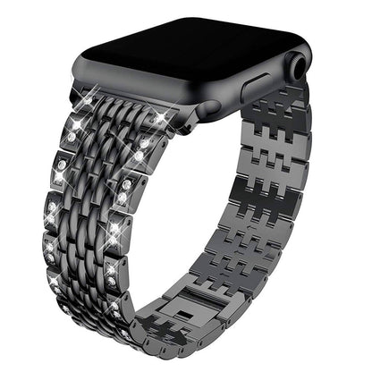 Vildt kønt Universal Apple Metal og Rhinsten Rem - Sort#serie_2
