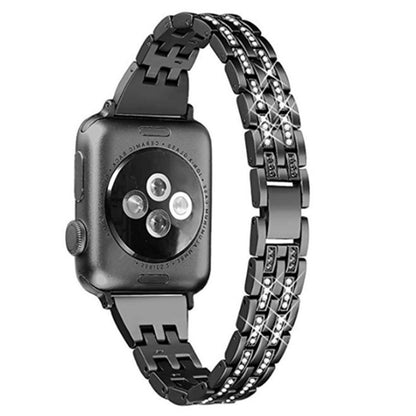 Vildt fantastisk Universal Apple Metal og Rhinsten Rem - Sort#serie_1