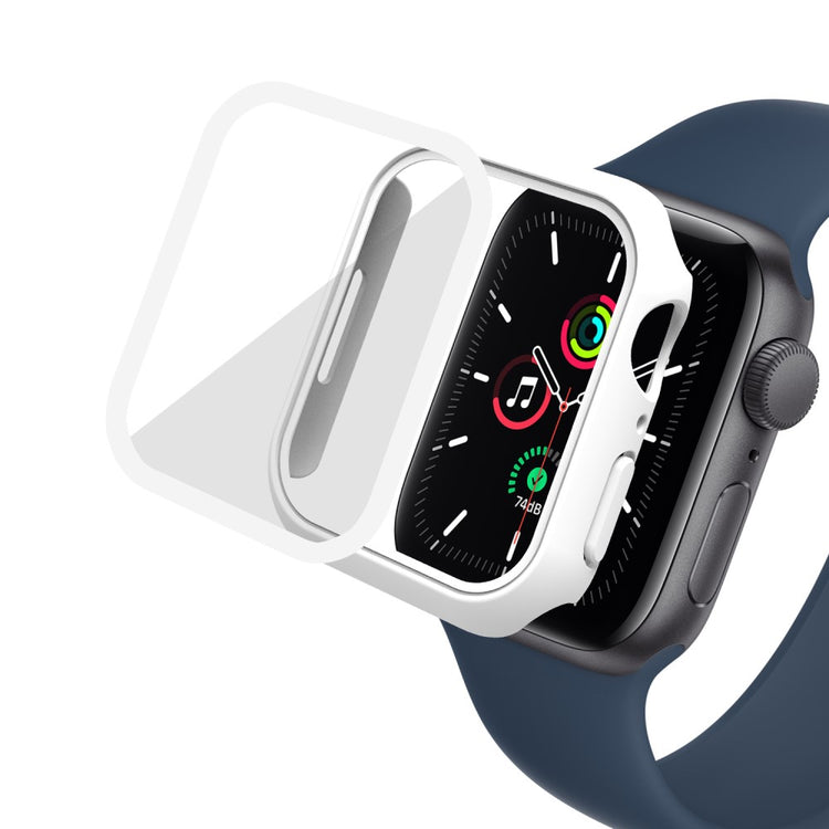 Vildt Godt Apple Watch Series 7 45mm Cover med Skærmbeskytter i Plastik og Hærdet Glas - Hvid#serie_3