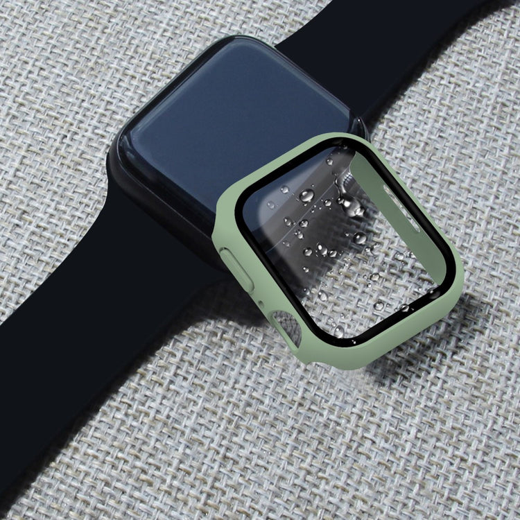 Vildt Godt Apple Watch Series 7 45mm Cover med Skærmbeskytter i Plastik og Hærdet Glas - Grøn#serie_4