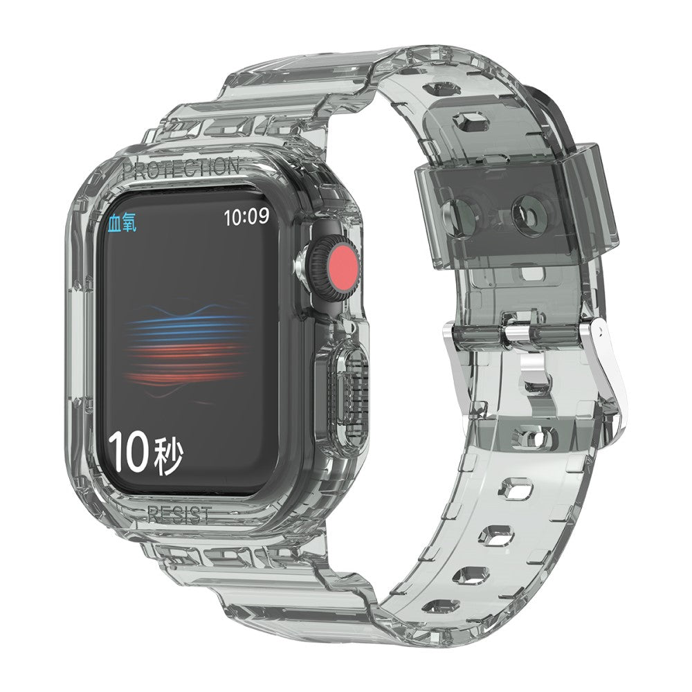 Vildt holdbart Apple Watch Series 7 41mm Silikone Rem - Sølv#serie_1
