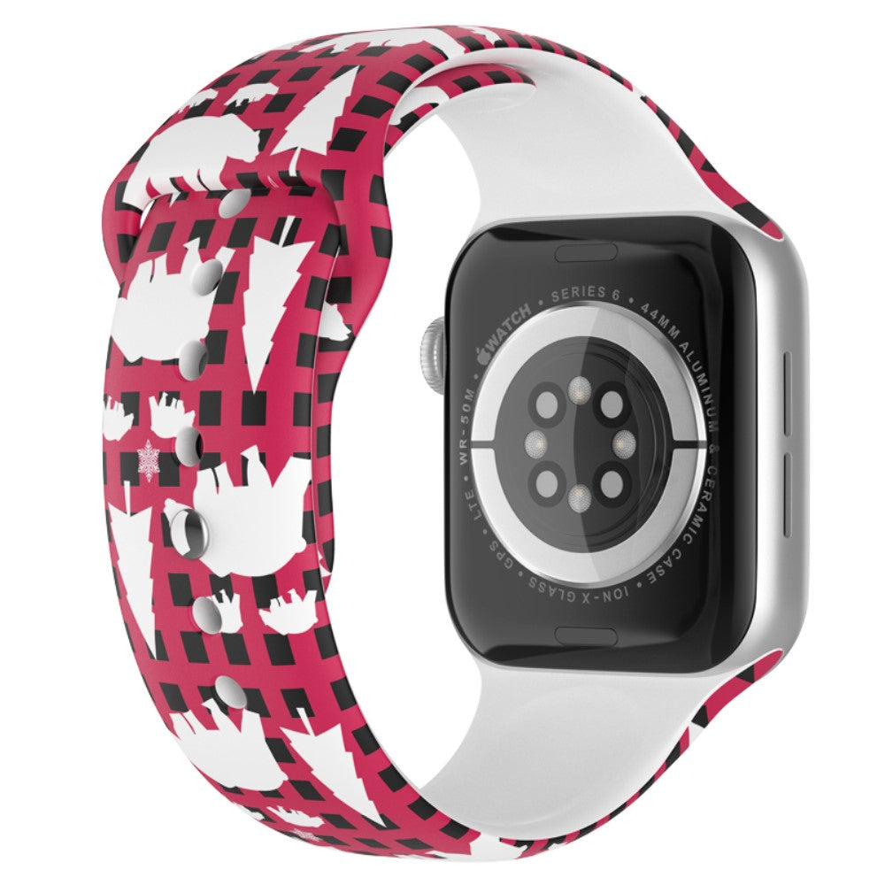 Meget godt Apple Watch Series 7 45mm Silikone Rem - Størrelse: S - Rød#serie_3