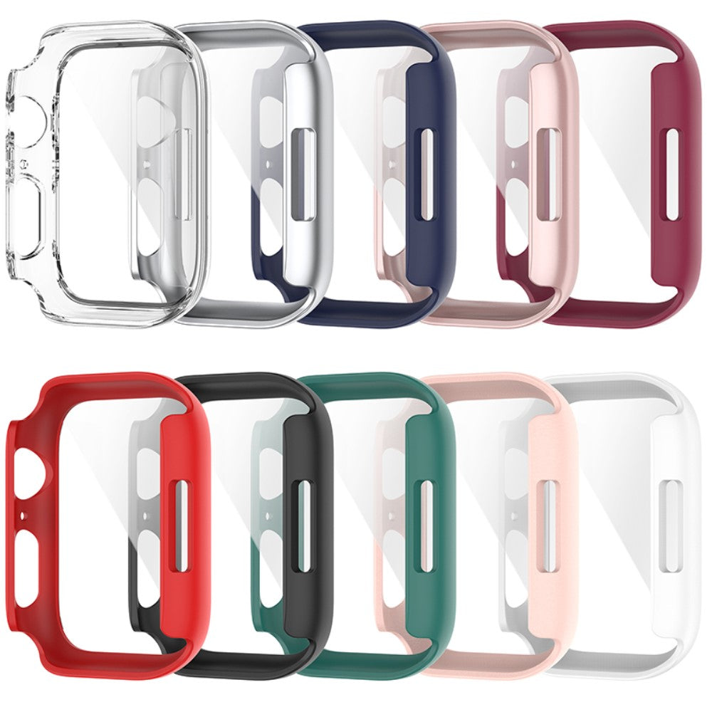 Beskyttende Apple Watch Series 7 45mm Cover med Skærmbeskytter i Plastik og Hærdet Glas - Grøn#serie_8