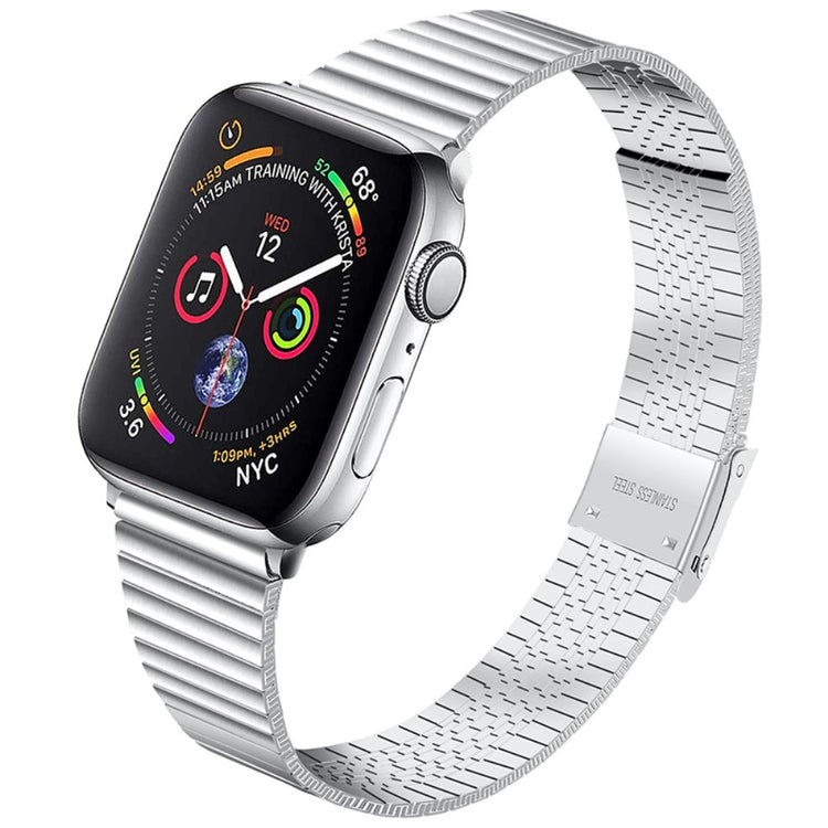 Meget cool Apple Watch Series 7 45mm Metal Rem - Sølv#serie_069