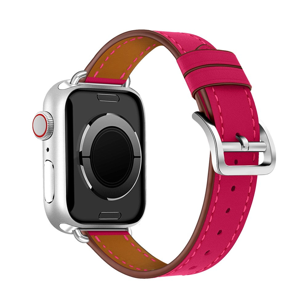 Vildt slidstærk Apple Watch Series 7 45mm Ægte læder Rem - Pink#serie_4