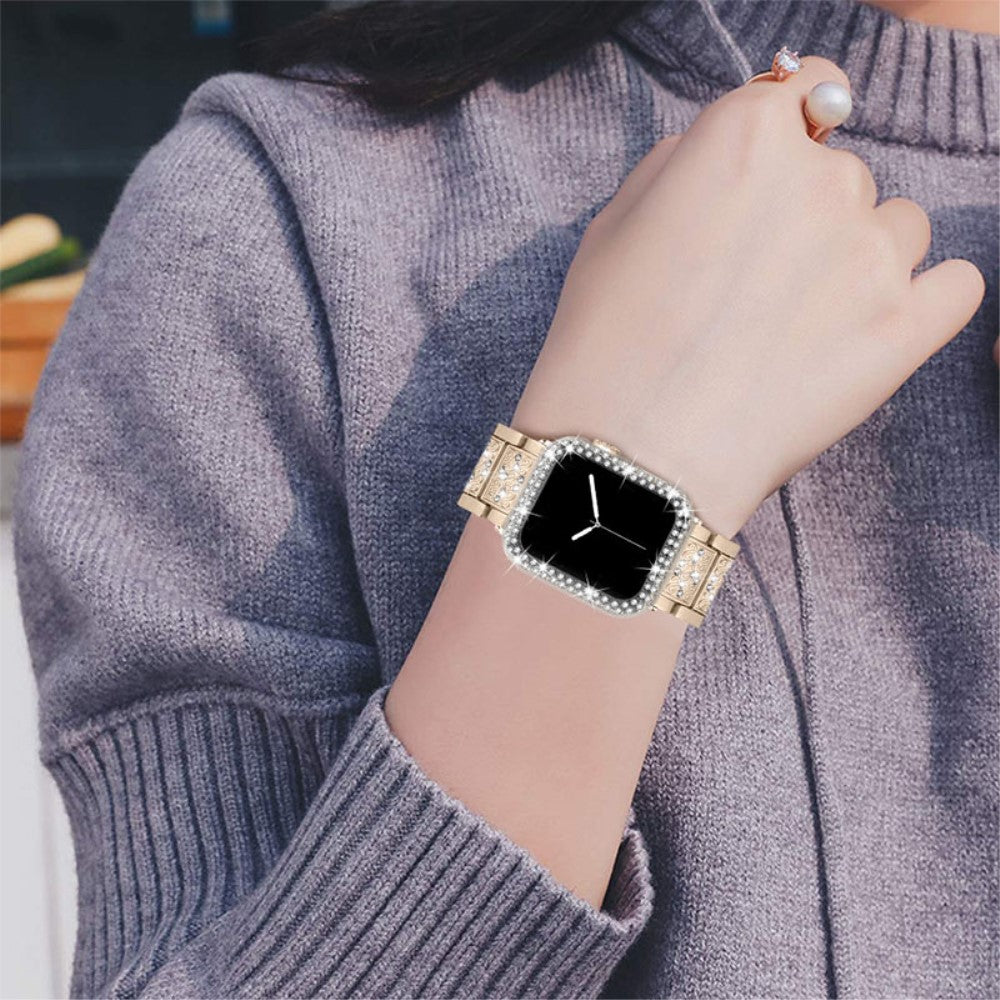 Apple Watch Series 7 45mm Metal Rem med Cover - Guld#serie_6