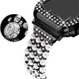 Lovely Apple Watch Series 7 45mm Metal And Rhinestone Strap