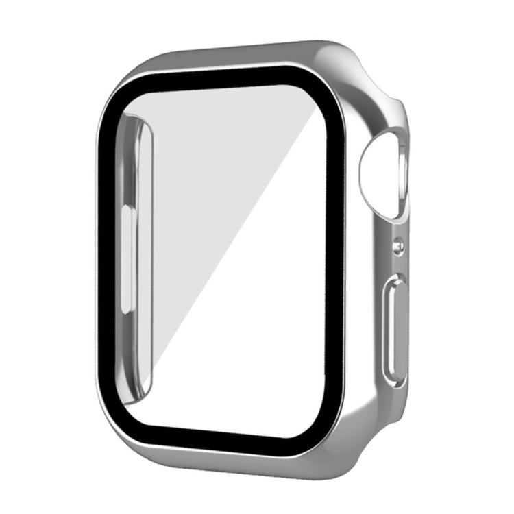 Super Pænt Apple Watch Series 7 45mm Cover med Skærmbeskytter i Plastik og Hærdet Glas - Sølv#serie_2