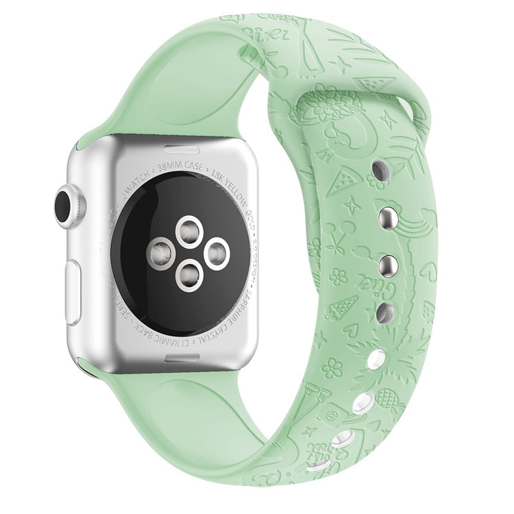 Komfortabel Apple Watch Series 7 45mm Silikone Rem - Grøn#serie_13