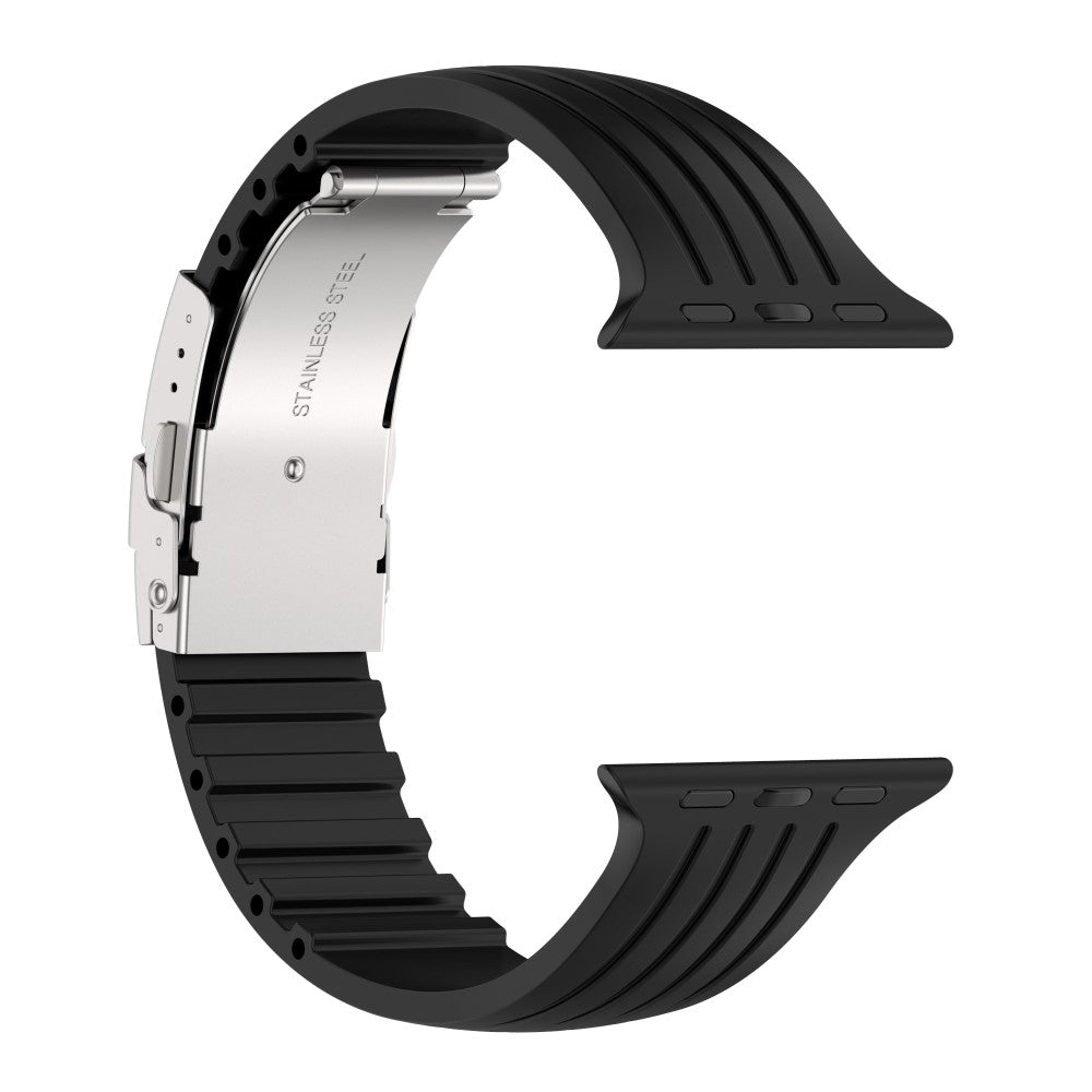 Helt vildt slidstærk Apple Watch Series 7 45mm Silikone Rem - Sort#serie_1