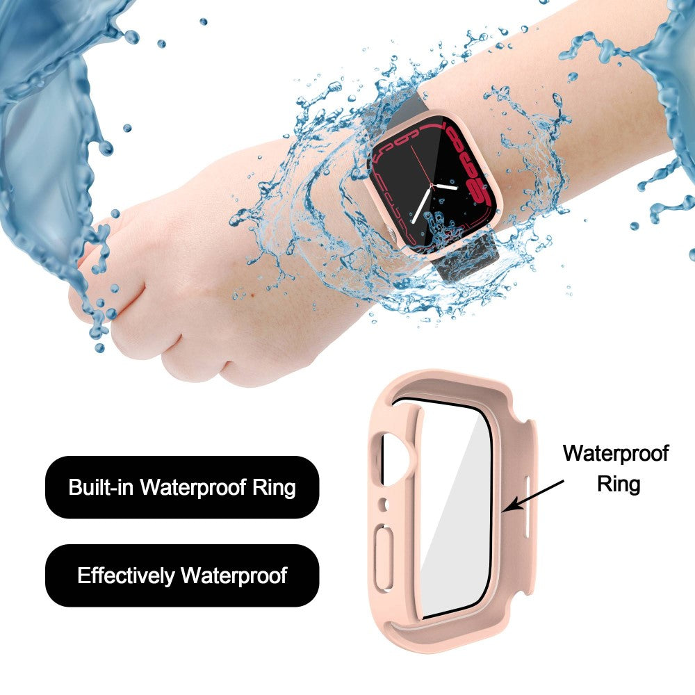 Apple Watch Series 7 45mm Elegant Plastik og Glas Bumper  - Pink#serie_1