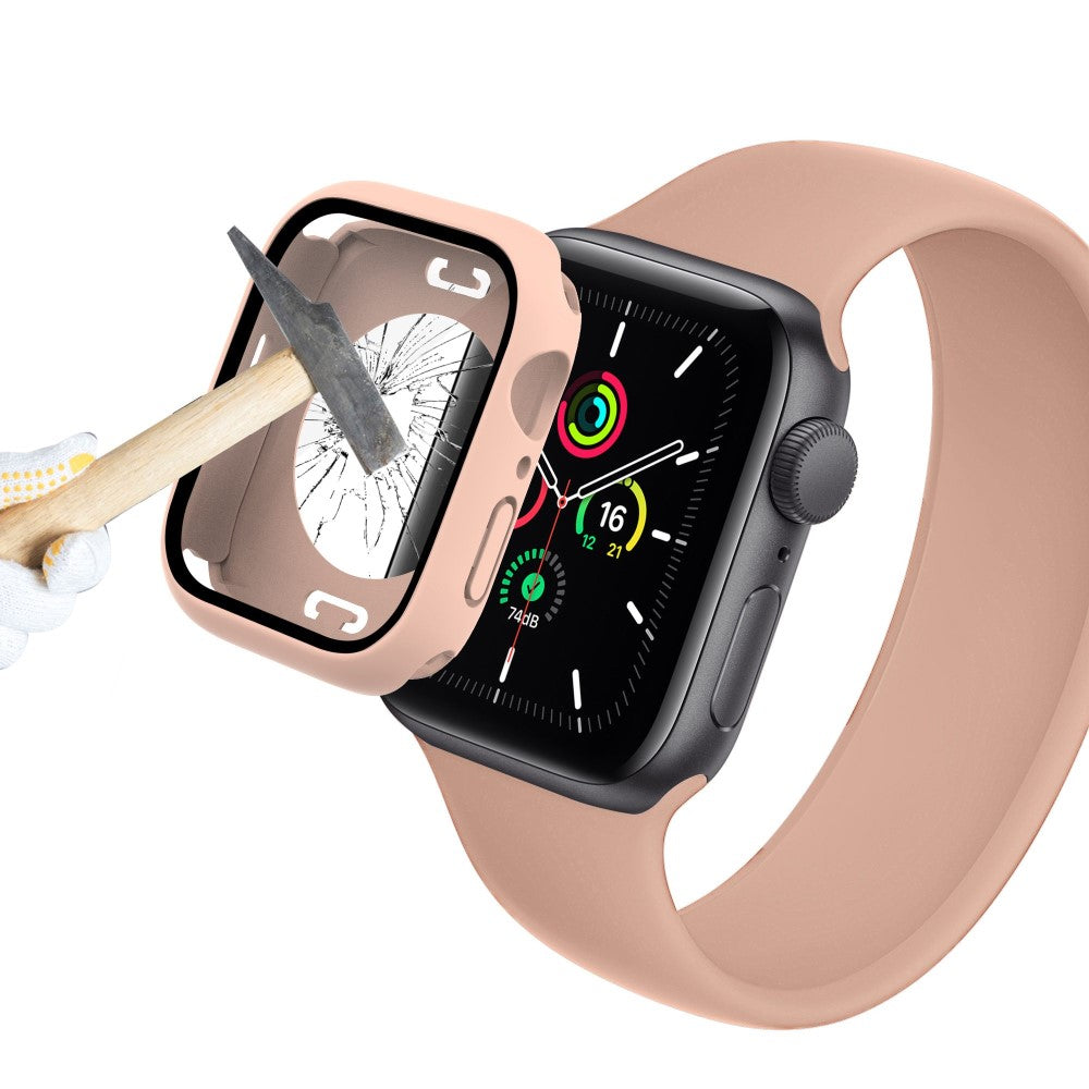 Apple Watch Series 7 45mm Elegant Plastik og Glas Bumper  - Pink#serie_1