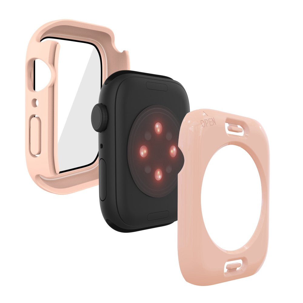 Apple Watch Series 7 45mm Elegant Plastik og Glas Bumper  - Pink#serie_1