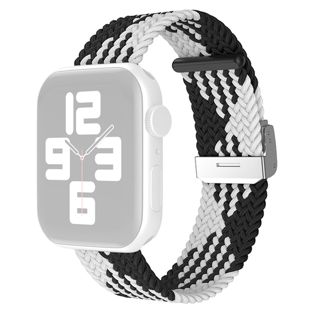 Rigtigt slidstærk Apple Watch Series 7 45mm Nylon Rem - Sort#serie_10