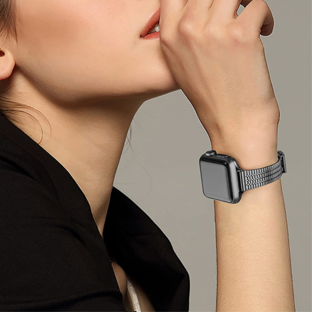 Helt vildt smuk Apple Watch Series 7 45mm Metal Urrem - Sort#serie_1