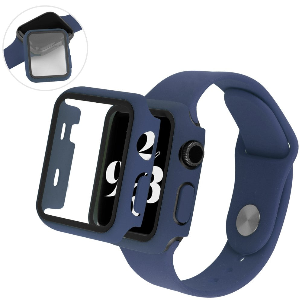 Vildt Fed Apple Watch Ultra Cover med Skærmbeskytter i Plastik og Hærdet Glas - Blå#serie_13