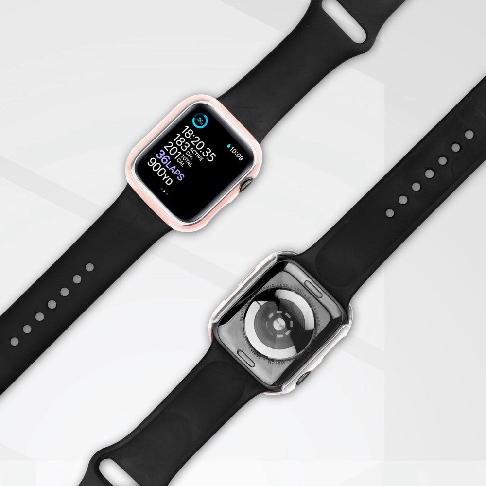 Mega Fed Apple Watch Ultra Cover med Skærmbeskytter i Plastik og Hærdet Glas - Pink#serie_6