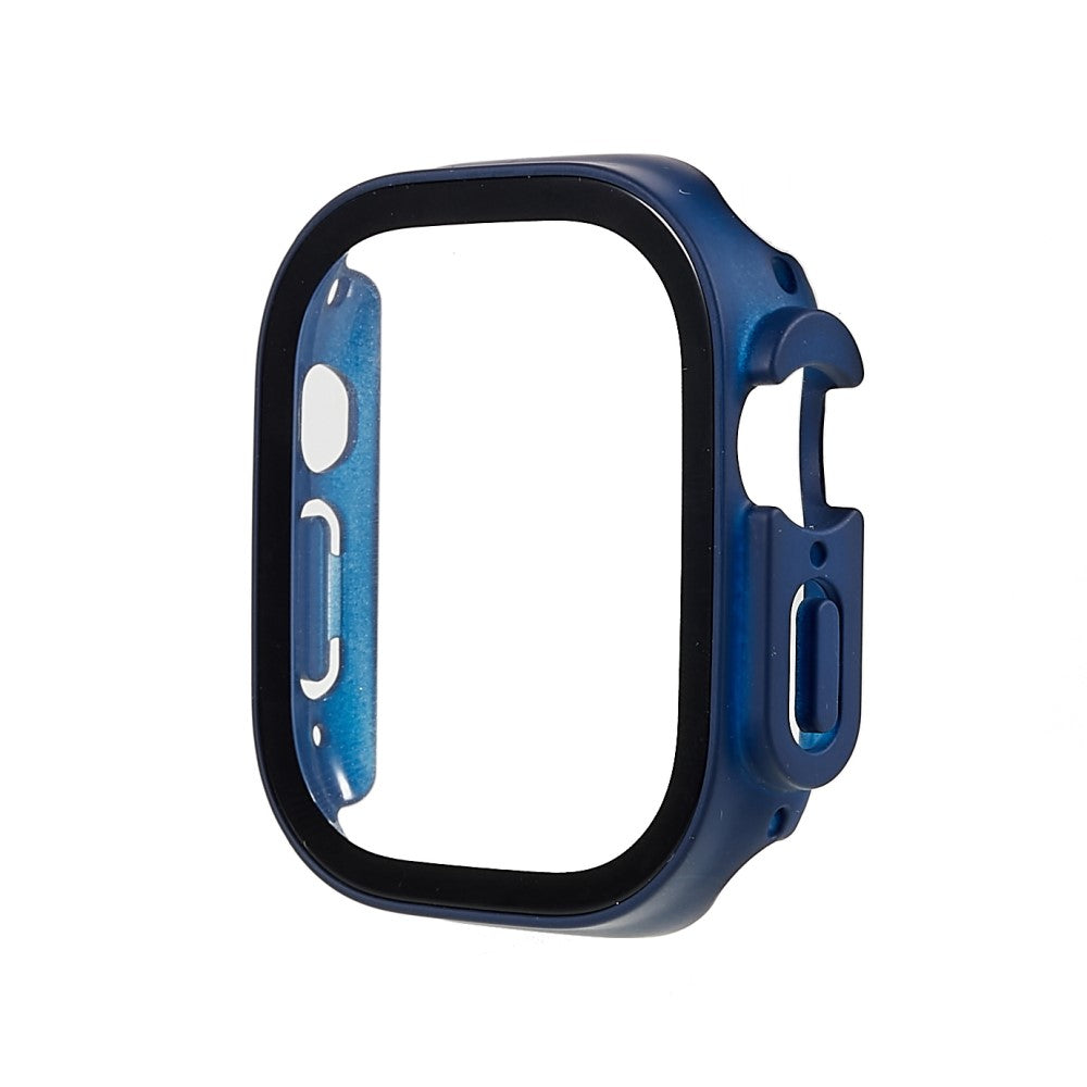 Super Fint Apple Watch Ultra Cover med Skærmbeskytter i Plastik og Hærdet Glas - Blå#serie_2