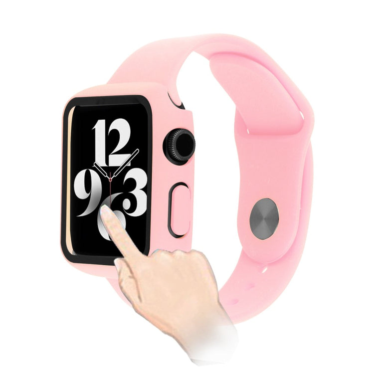 Flot Apple Watch Series 8 (41mm) / Apple Watch Series 7 41mm Cover med Skærmbeskytter i Plastik og Hærdet Glas - Pink#serie_11