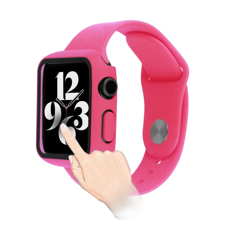 Flot Apple Watch Series 8 (41mm) / Apple Watch Series 7 41mm Cover med Skærmbeskytter i Plastik og Hærdet Glas - Pink#serie_15